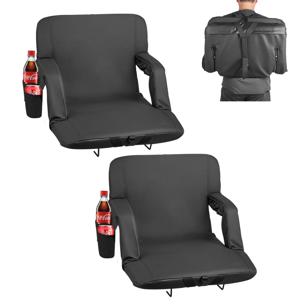 6 Adjustable Angle Padded Stadium Seat with Armrest Z4808