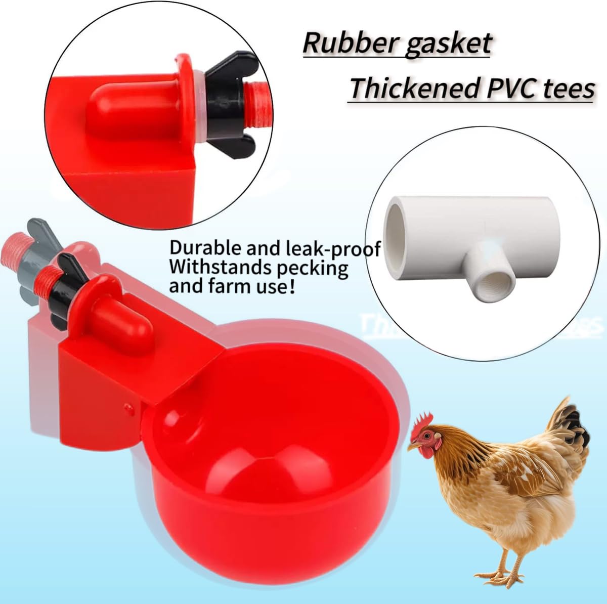 24 Pack Automatic Chicken Waterer Cups Kit N547588