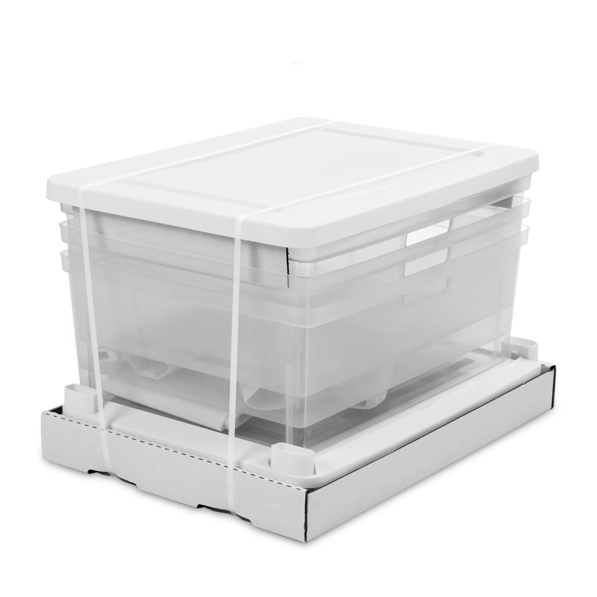 White 3-Drawer Plastic Storage Tower with Clear Bins K7817