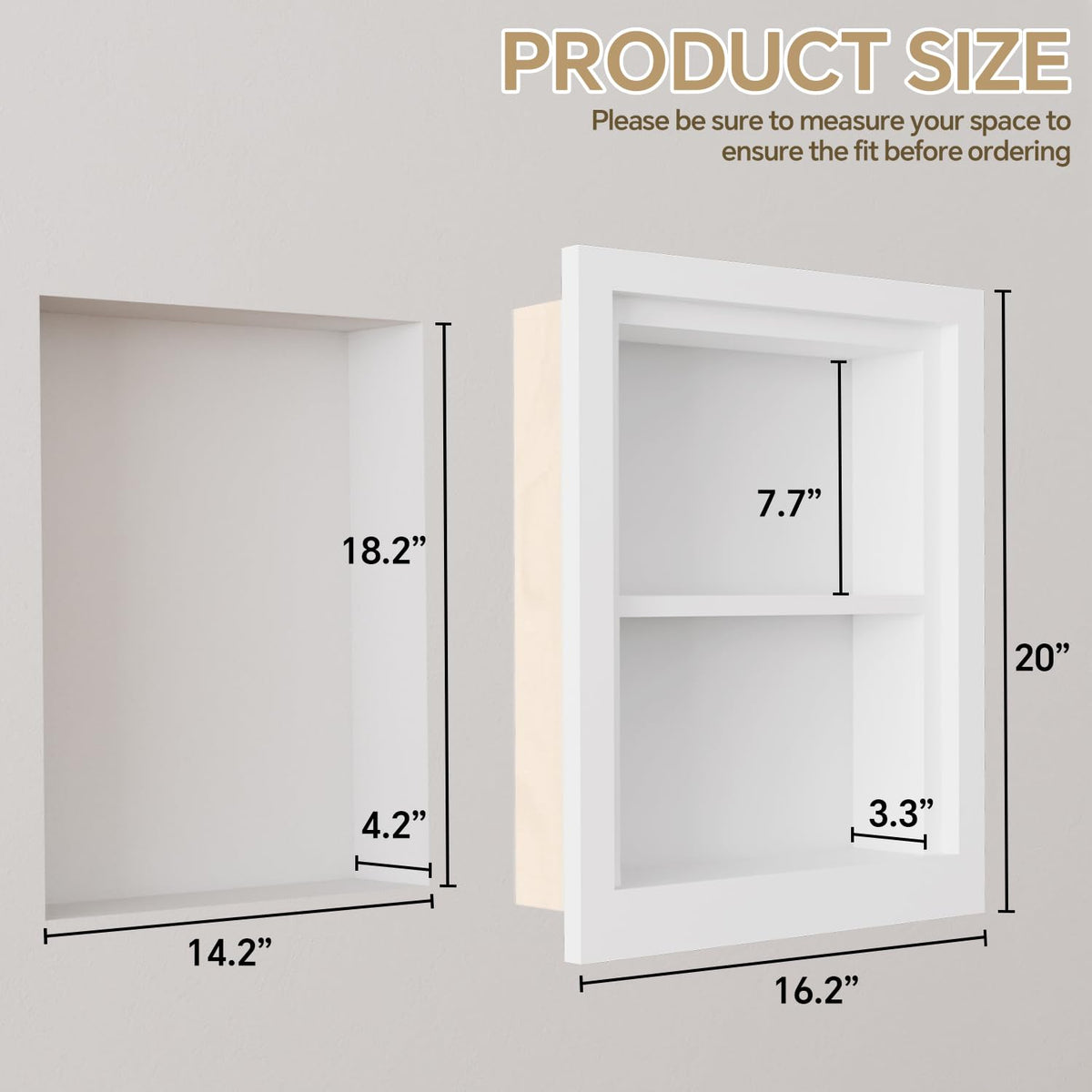 Solid Wood 14 X 18 Recessed Medicine Cabinet W608927