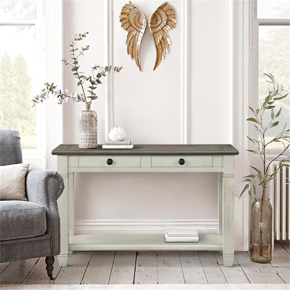 2-Tone Wood Console Table with 2 Drawers S85201