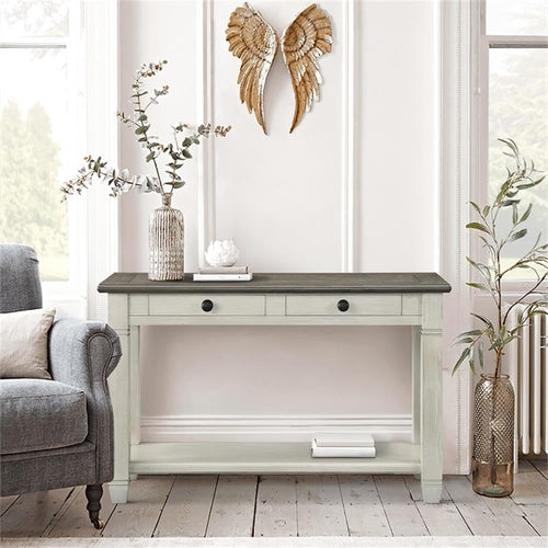 2-Tone Wood Console Table with 2 Drawers S85201