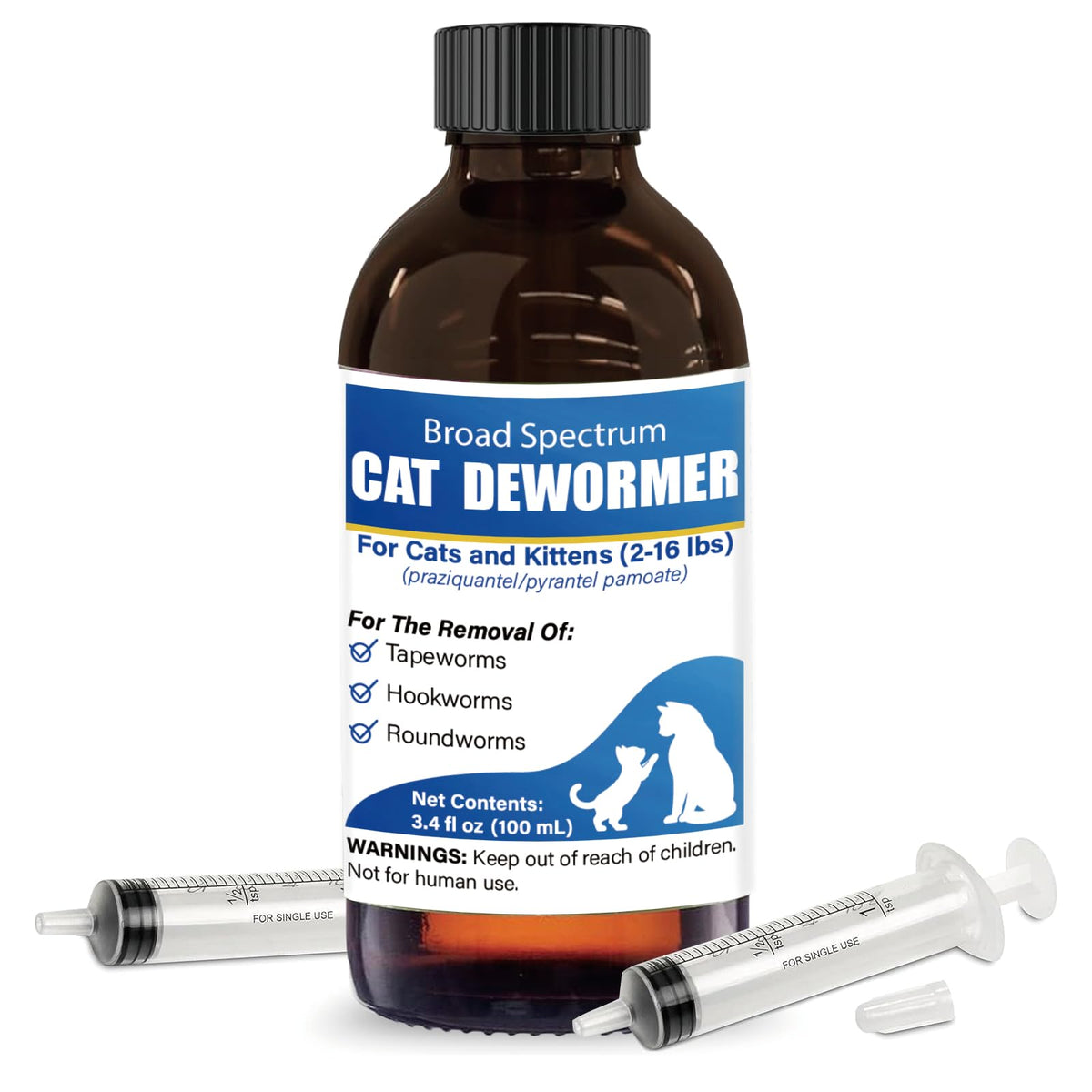 Cat Dewormer Liquid 100 mL with Oral Syringe A44945