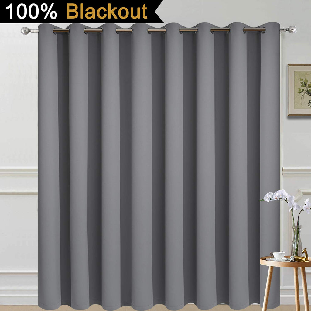 Grey 100% Blackout Patio Door Curtain Panel W100 x L84 K7463