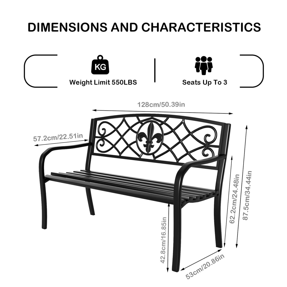 50 Inches Outdoor Bench X784