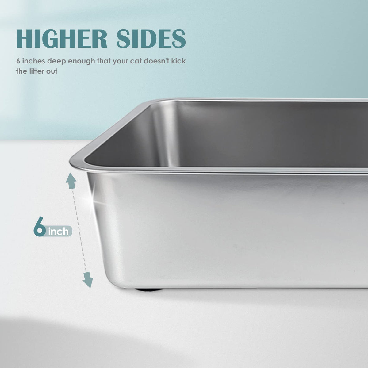 Stainless Steel Small Cat Litter Box M25446