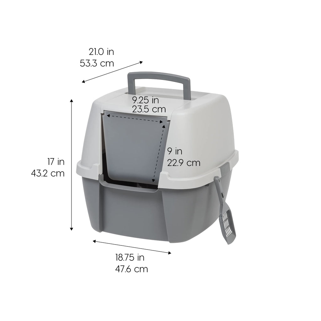 Large Front Door Cat Litter Box Gray L3467