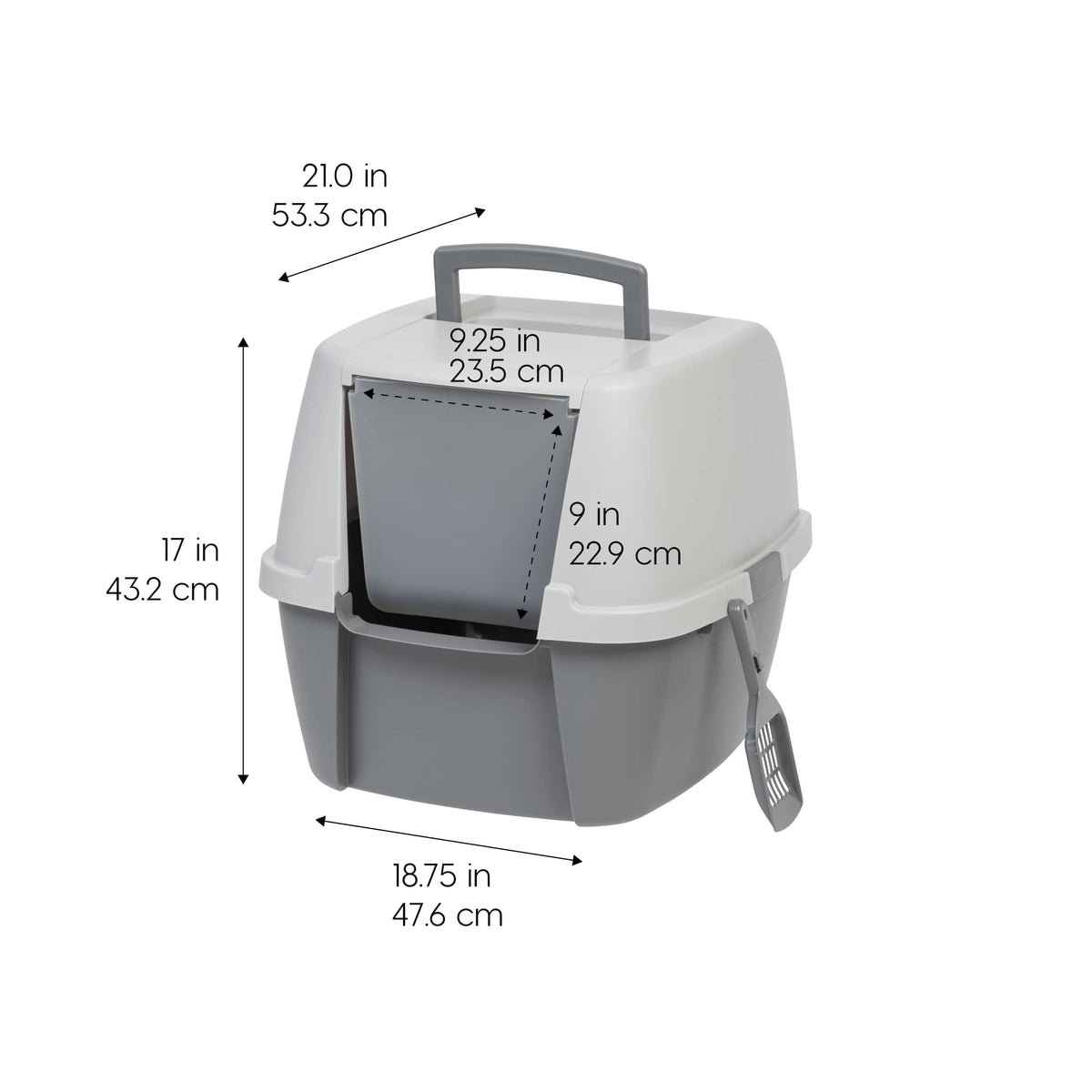 Large Front Door Cat Litter Box Gray L3467