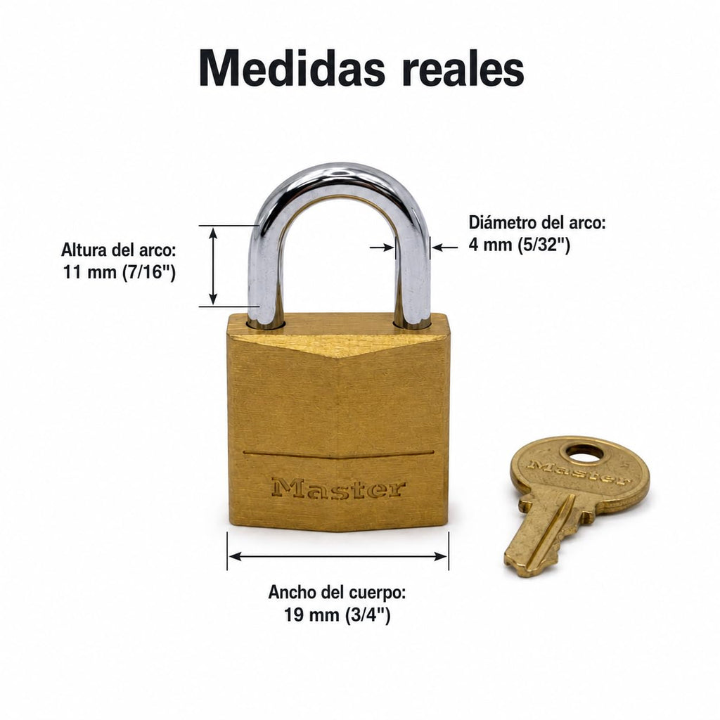 Solid Brass Padlock, 3/4 in. Wide F827729