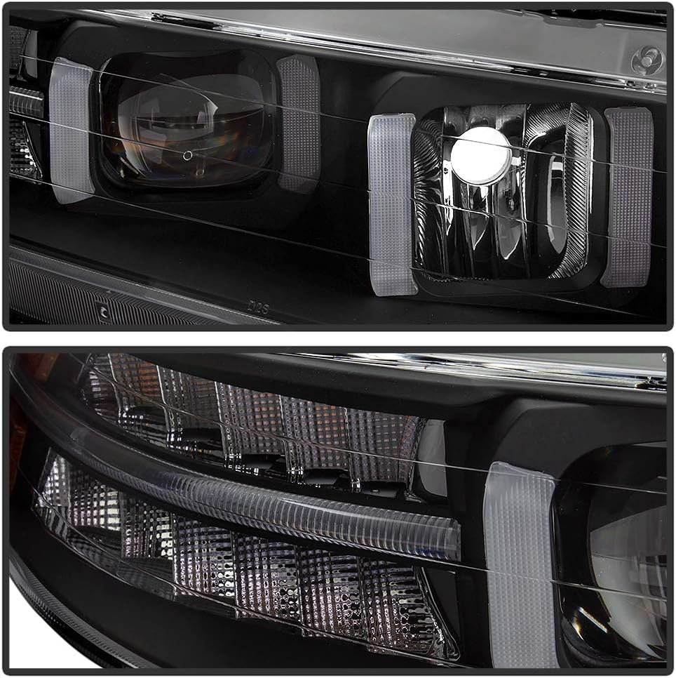 LED Signal DRL Tube Projector Headlights Headlamps Driver & Passenger Side H603852