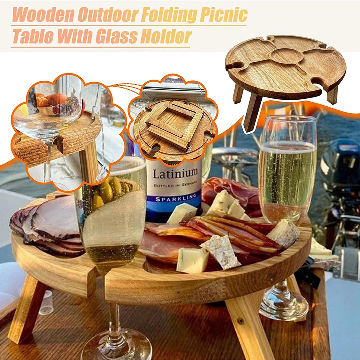 Wooden Collapsible Round Folding Table P419