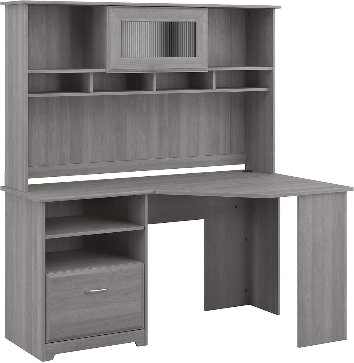 White Corner Desk with Hutch Q7330