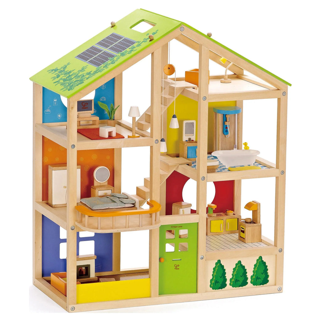 Wooden Furnished Dollhouse Playset Y1482