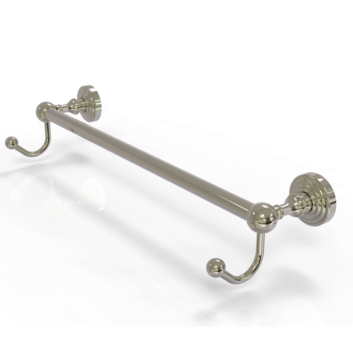Polished Nickel 24x22 Towel Bar with Integrated Hooks F369848