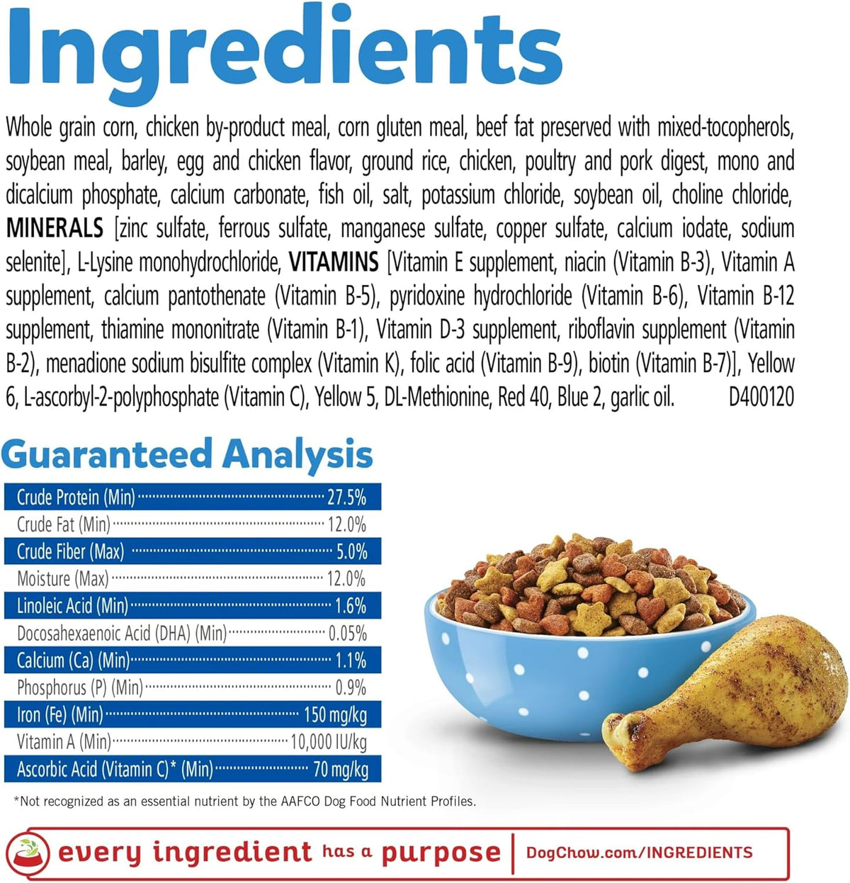 15 lb Bag Dry Puppy Food with Real Chicken I48057