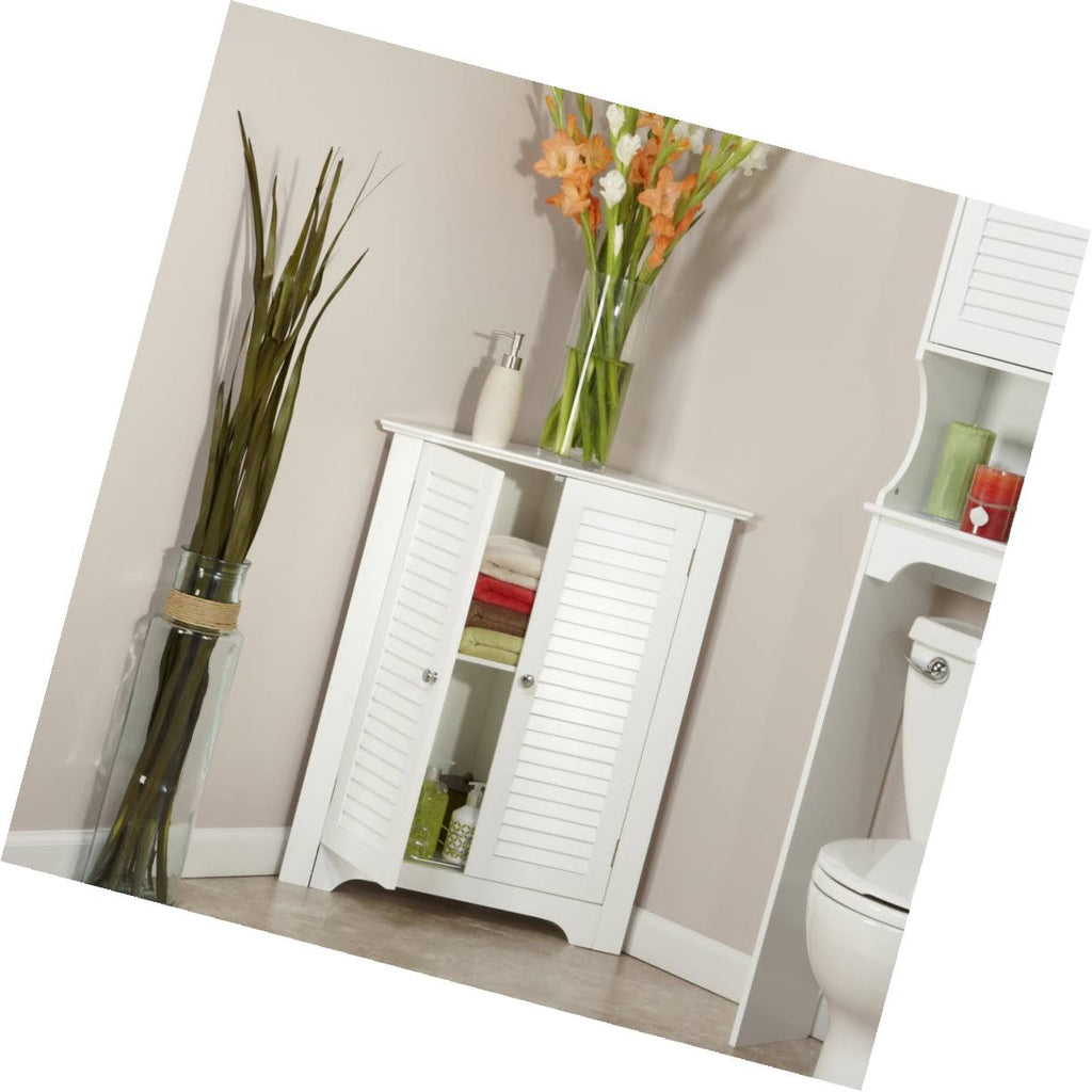 White 3-Shelf Corner Cabinet Z26666