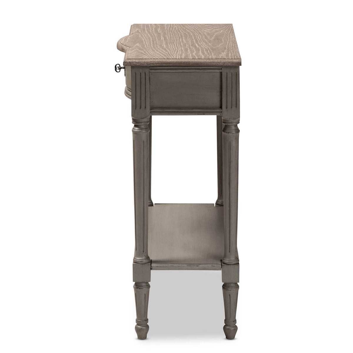 Gray 1-Drawer Wood Console Table Y76064