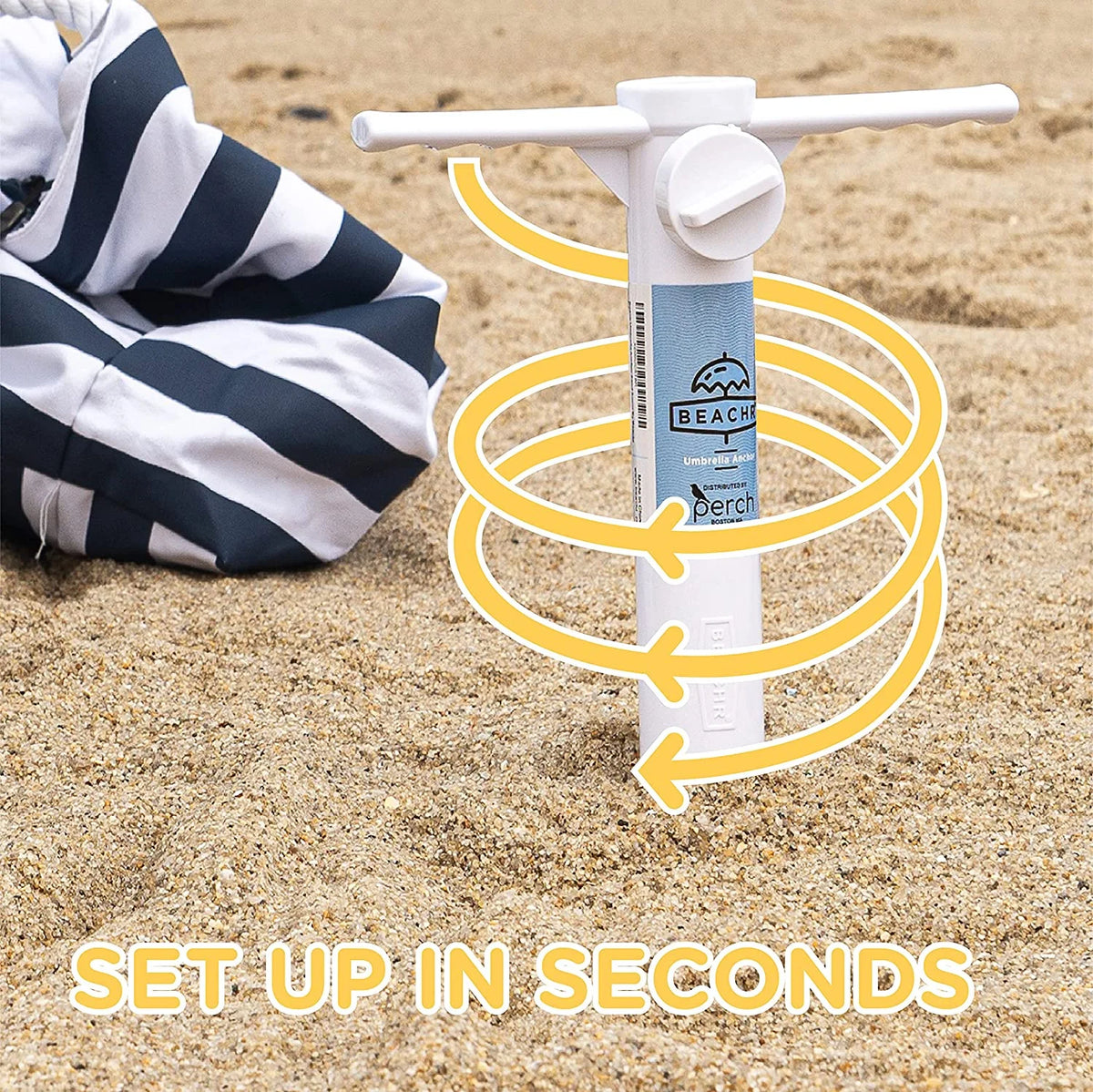 White Screw 15 in Beach Umbrella Sand Anchor H519