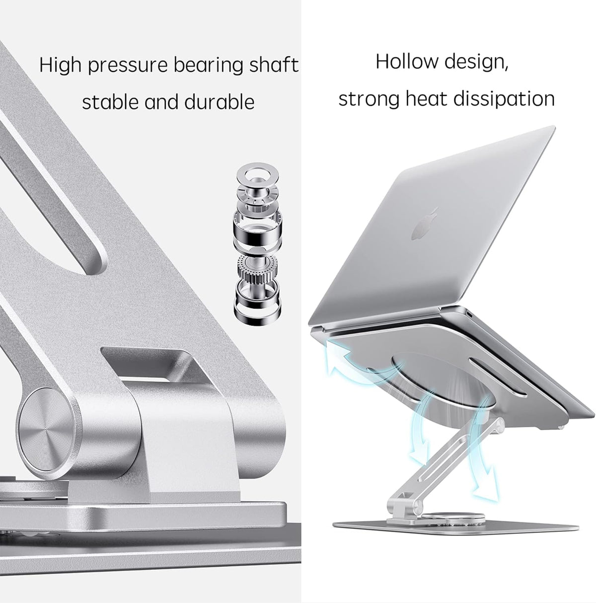 Silver Grey Aluminum Alloy Laptop Stand, Pack of 2 W792