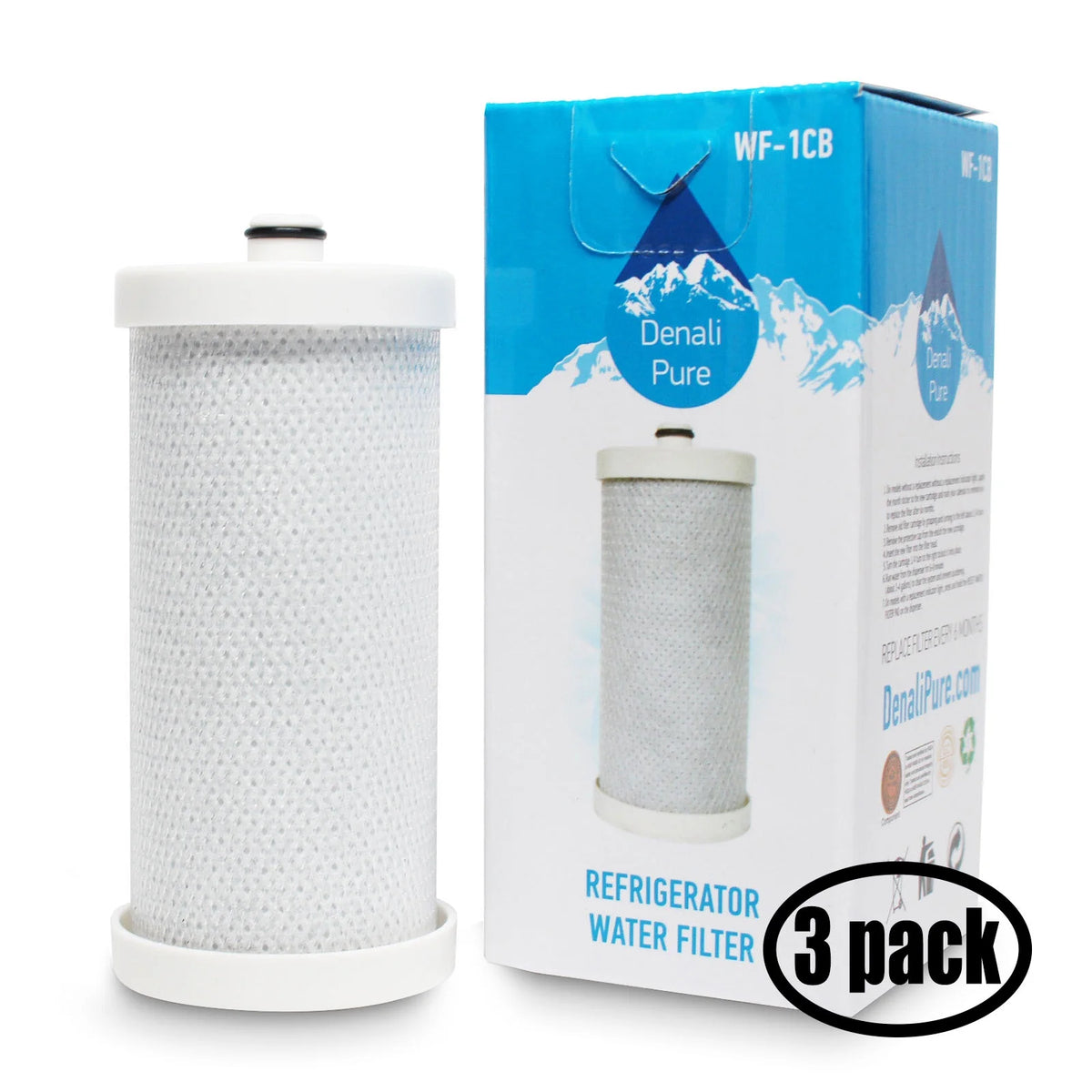 3-Pack Refrigerator Water Filter Cartridge N2628