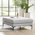Light Gray Ottoman with Black Leg U1689
