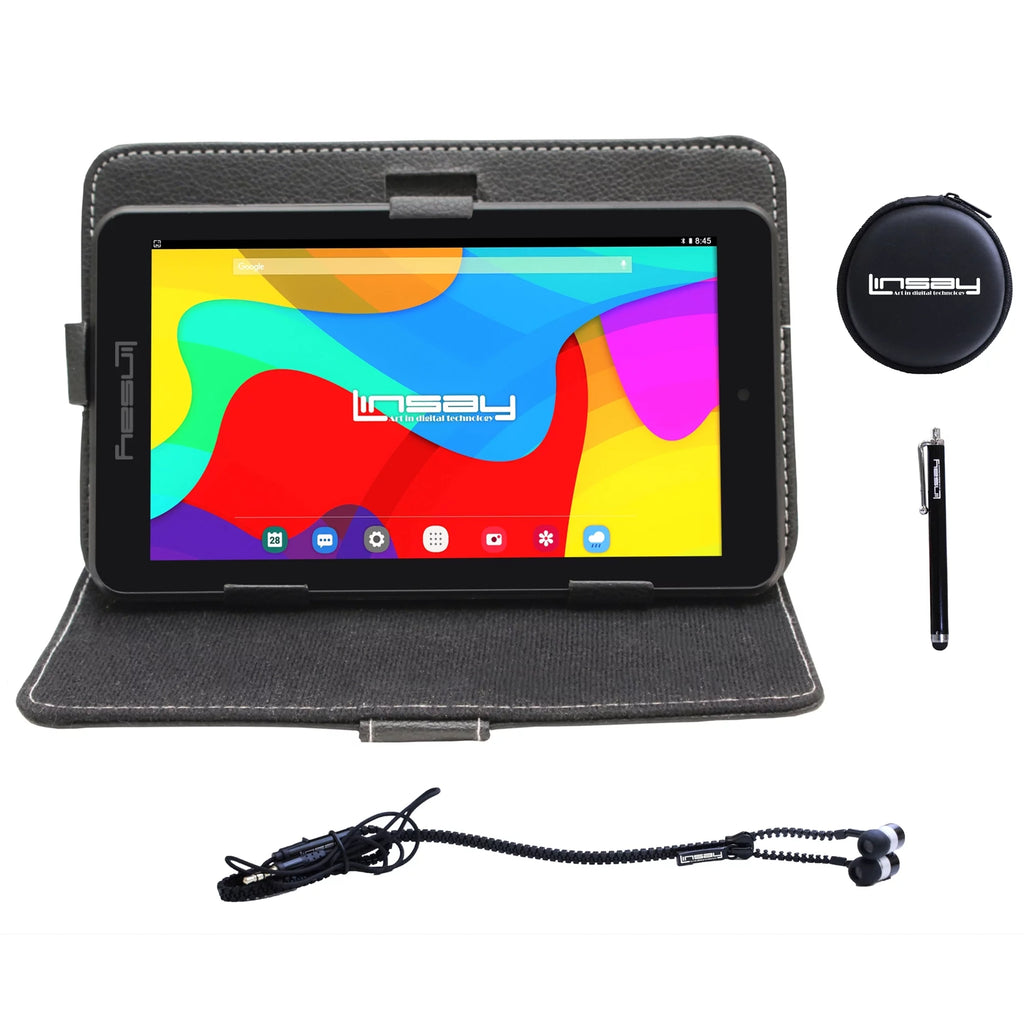 7" Quad Core 2GB RAM 32GB Android 12 Tablet with Black Case, Earphones and Pen Stylus X147