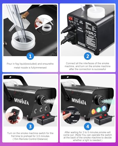 600W Smoke Machine with RGB LED Lights and Remote Control A1418