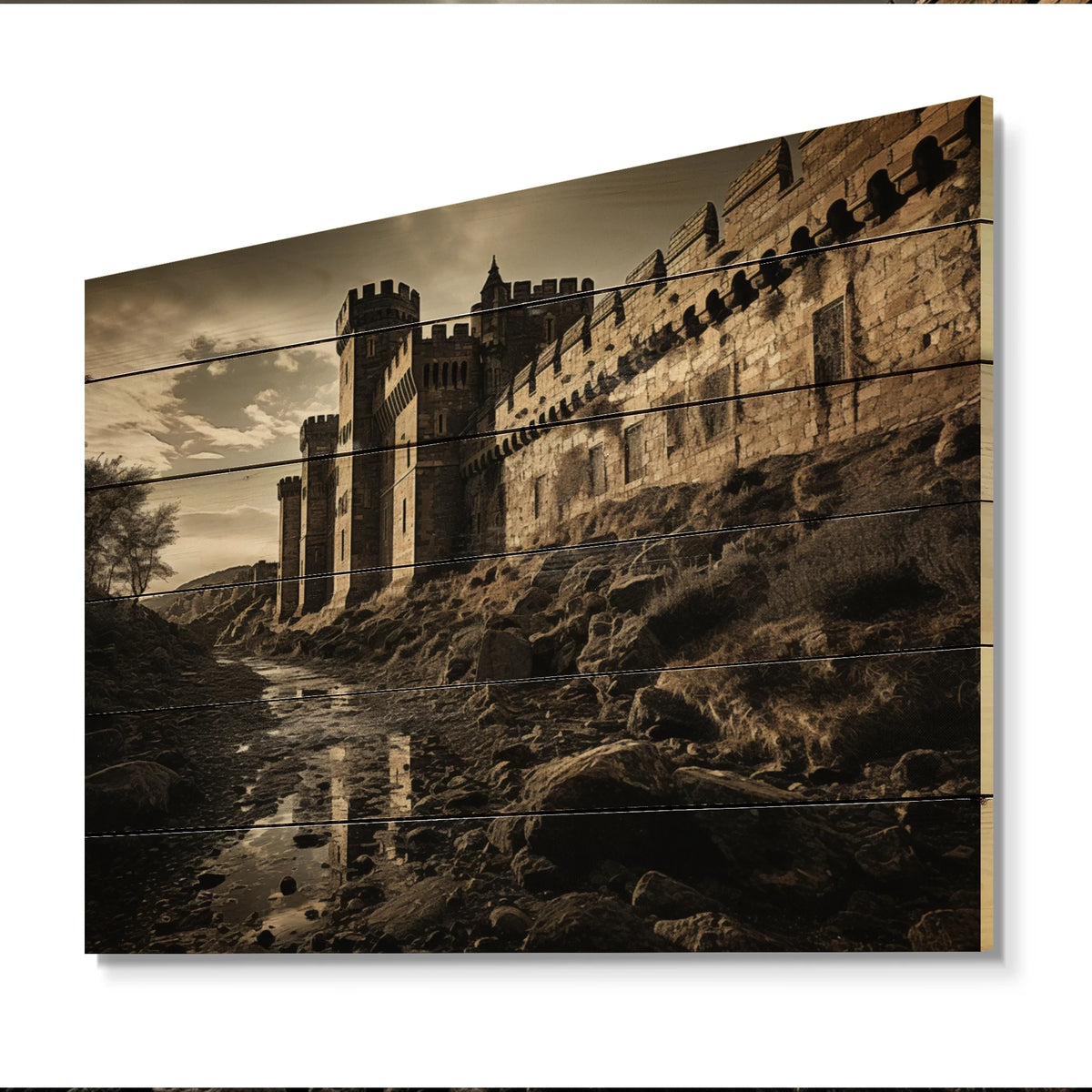 Natural Pine Wood Architecture Print E400208
