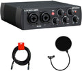 2x2 USB Audio Interface with Pop Filter & XLR Cable Bundle E76269