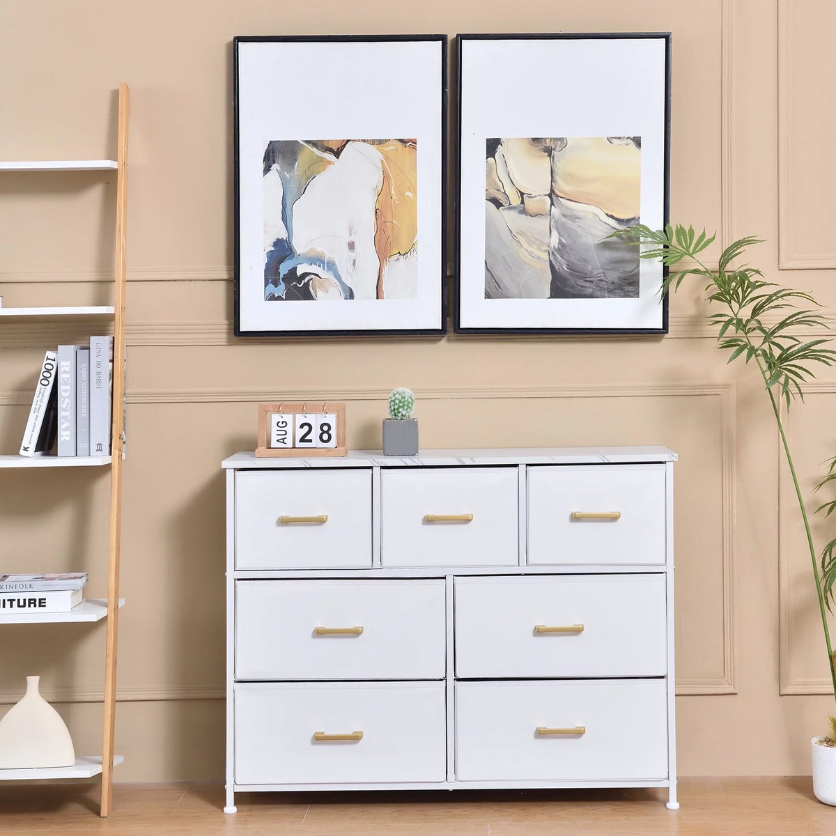 White 7 Drawer Dresser J704