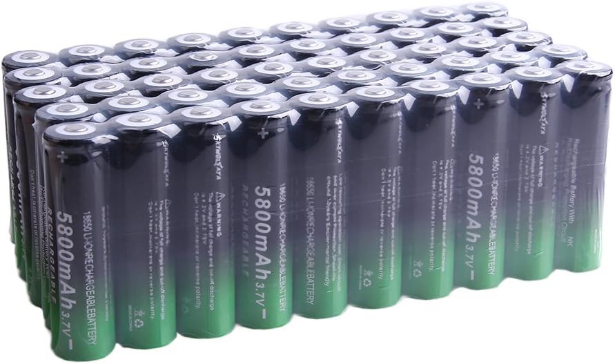 50 Pack 18650 Rechargeable 5800mAh 20A 3.7V Button Top Li-ion Batteries A205982