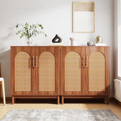 Set of 2 Rattan Sideboard Buffet with Storage Z9874