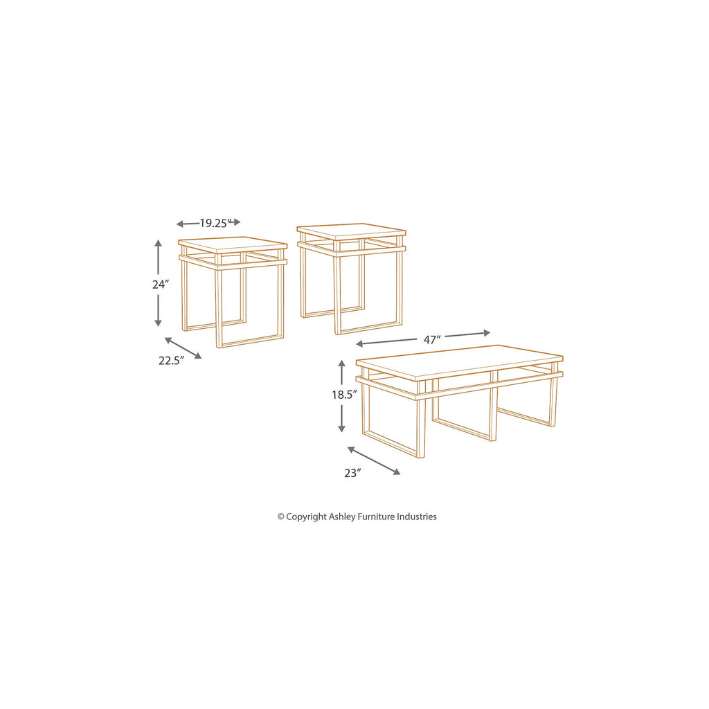 Black Table Set of 3 P413