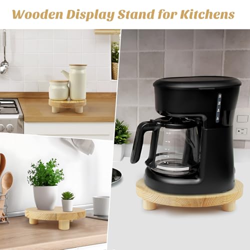 3PCS Round Brown Wooden Plant Stands J6760