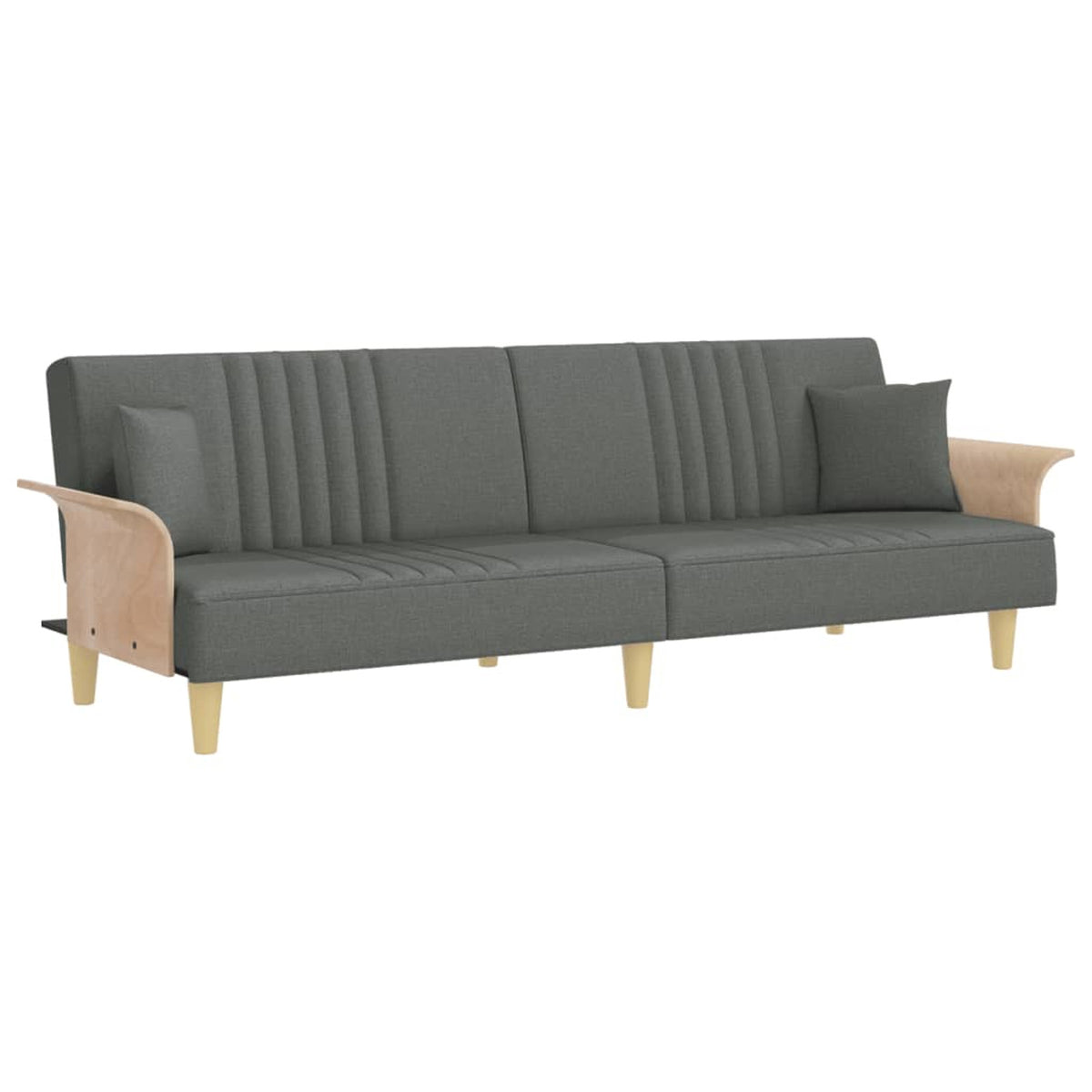 Dark Gray Fabric Sofa Bed with Armrests Y90976