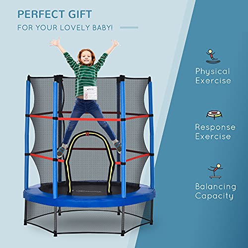 Kids Trampoline with Enclosure Net, Springless Design, Safety Pad and Steel Frame P590213