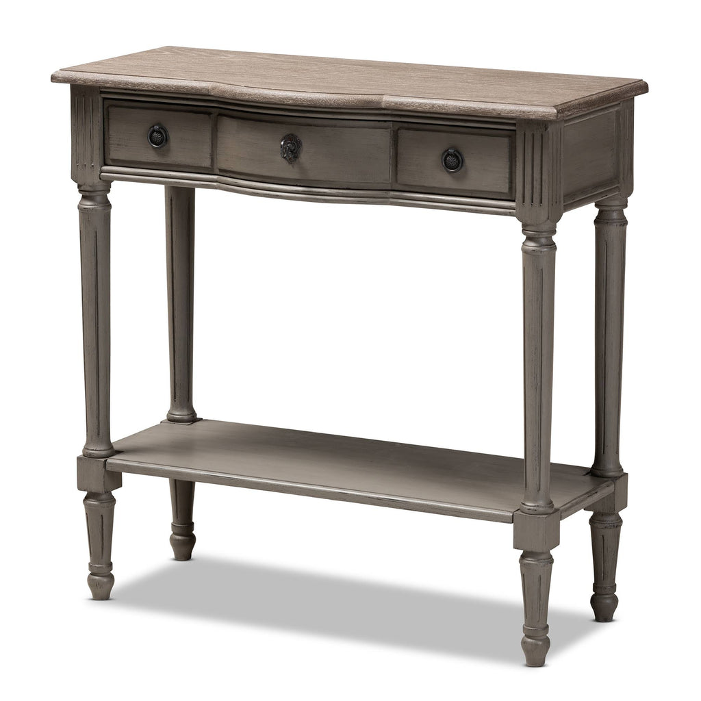 Gray 1-Drawer Wood Console Table Y76064
