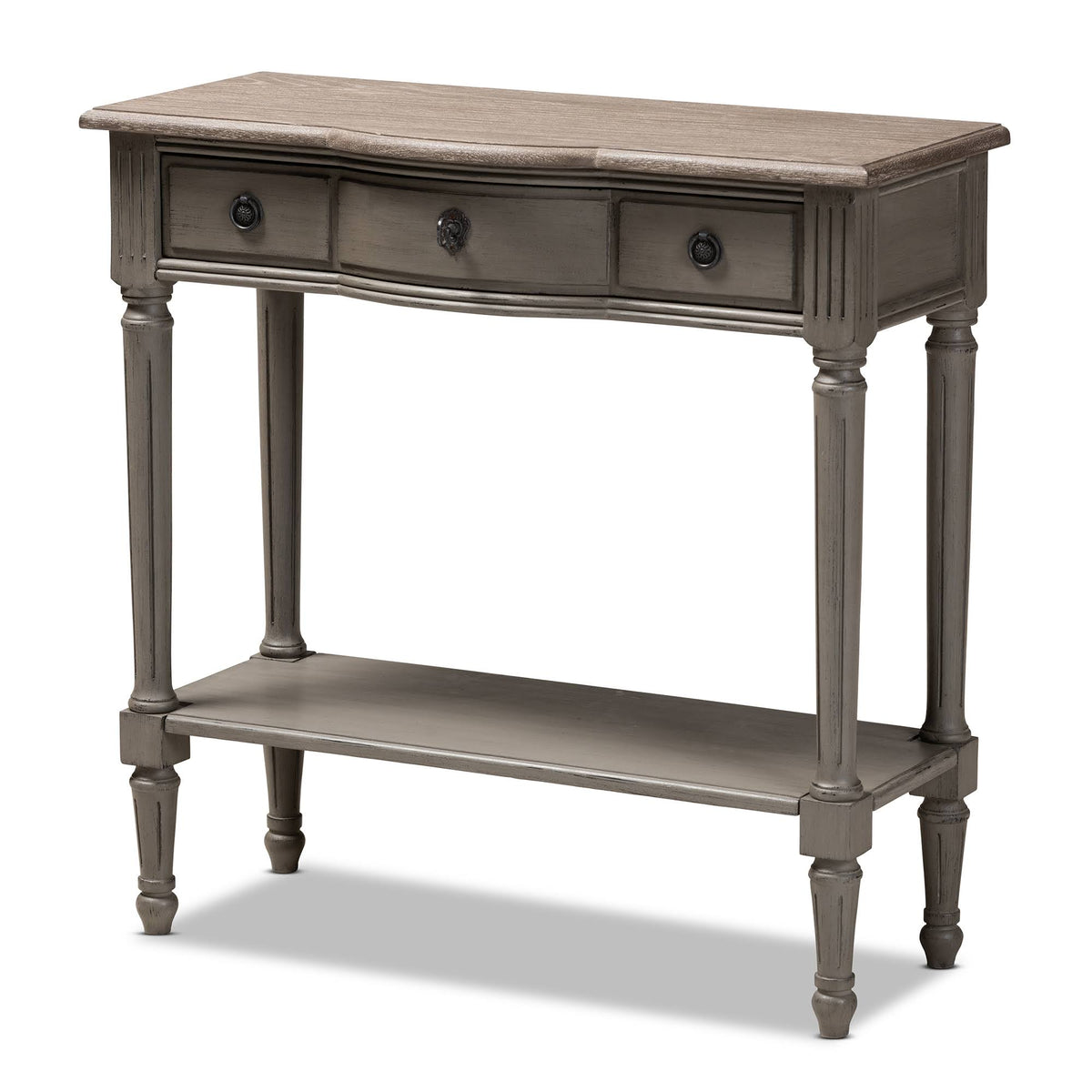 Gray 1-Drawer Wood Console Table Y76064