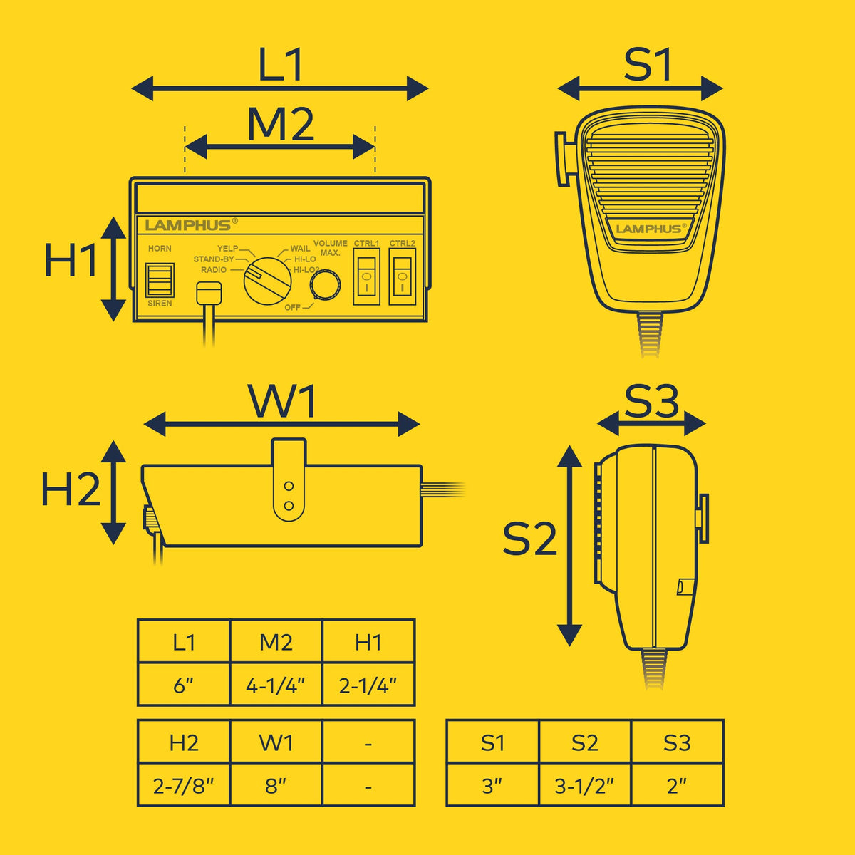 100W Police Siren Emergency PA System Kit F333070