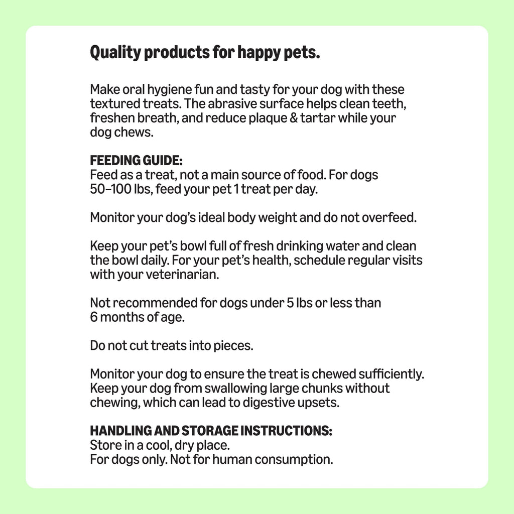 Unflavored Dental Dog Treats, 24 Count Q859