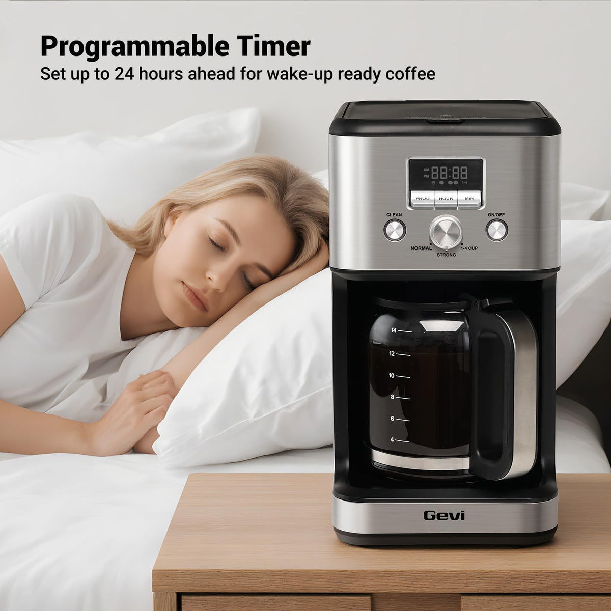 14 Cup Programmable Drip Coffee Maker with Glass Carafe Z871