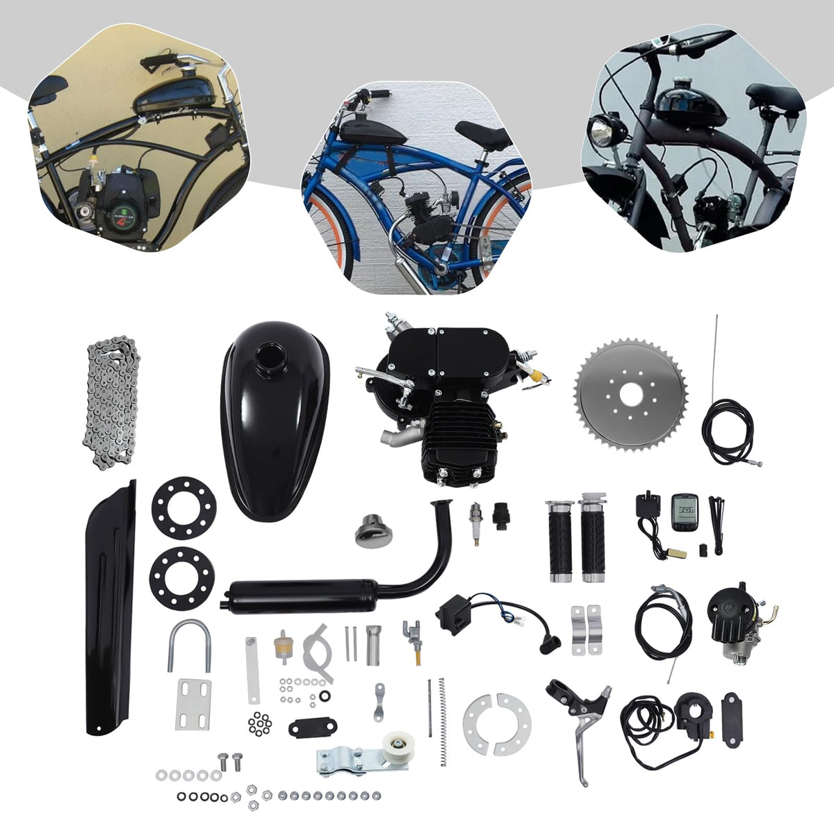80cc 2 Stroke Single-Cylinder Bicycle Motor Kit C409612