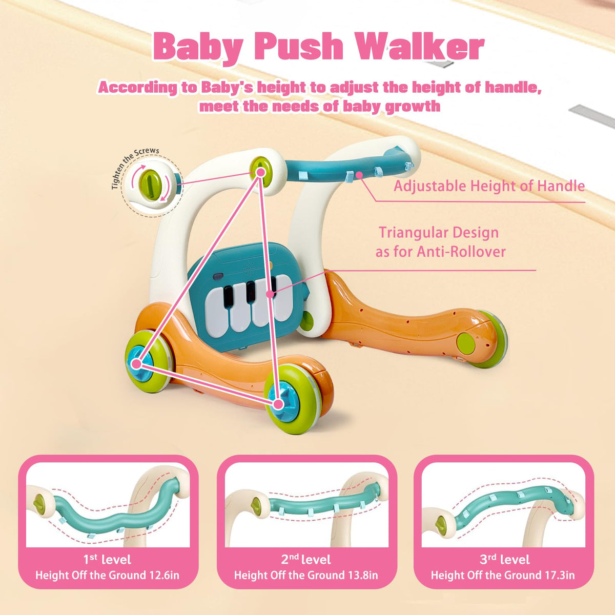 3 in 1 Baby Activity Gym Center with Music & Light M66012