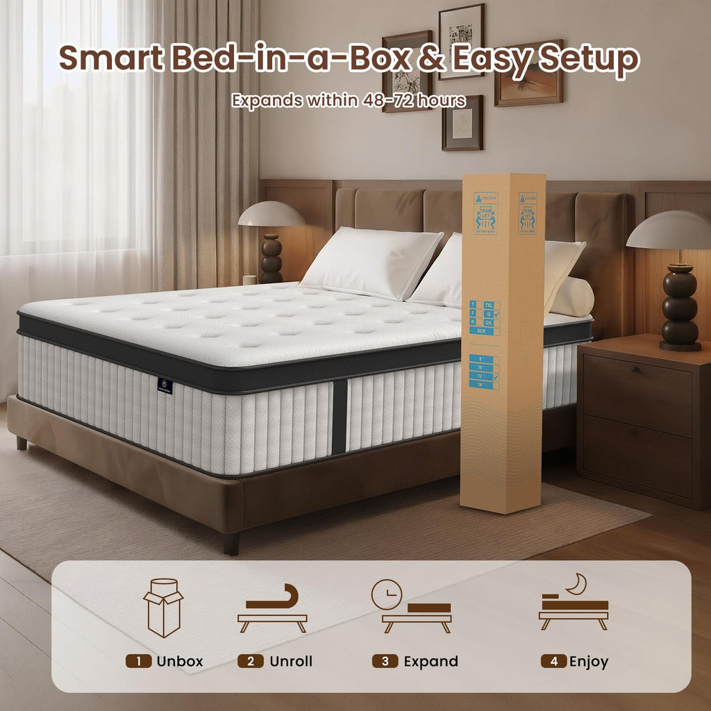 12 Inch Fiberglass Free Hybrid Mattress K66903
