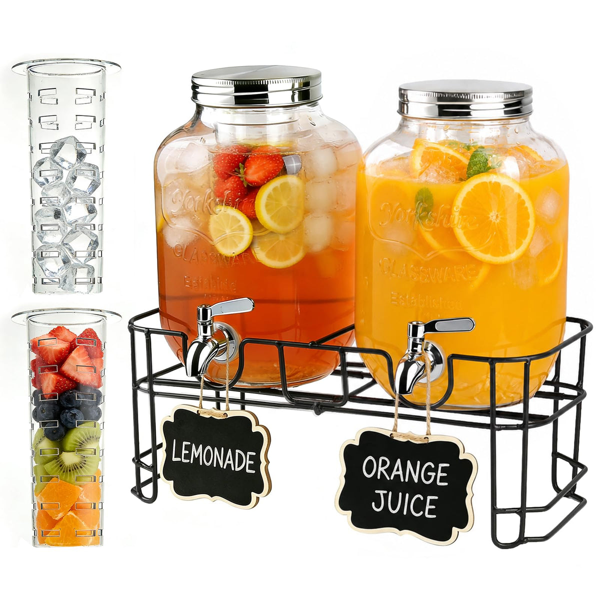 Glass Drink Dispenser with Stand L81868