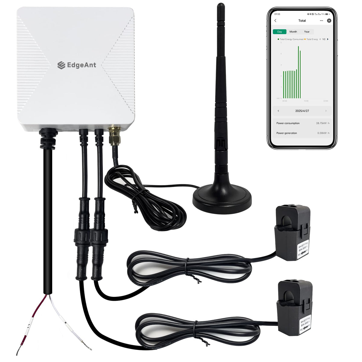 WiFi Energy Monitor with 2 * 80A Clamps K715