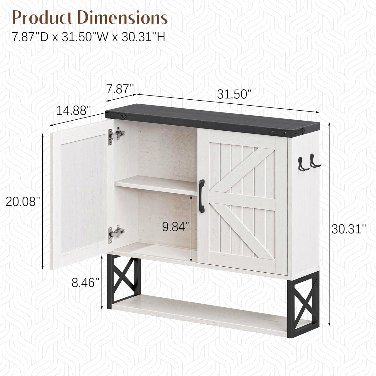 White Bathroom Wall Cabinet N144