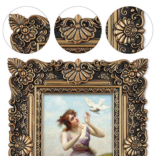 Black 8x10 Vintage Picture Frame with Glass Cover T180