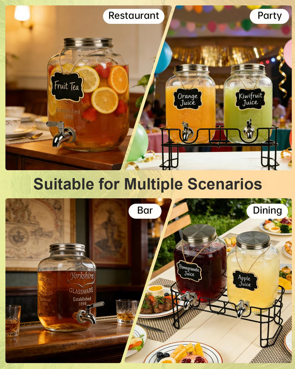 Glass Drink Dispenser with Stand L81868