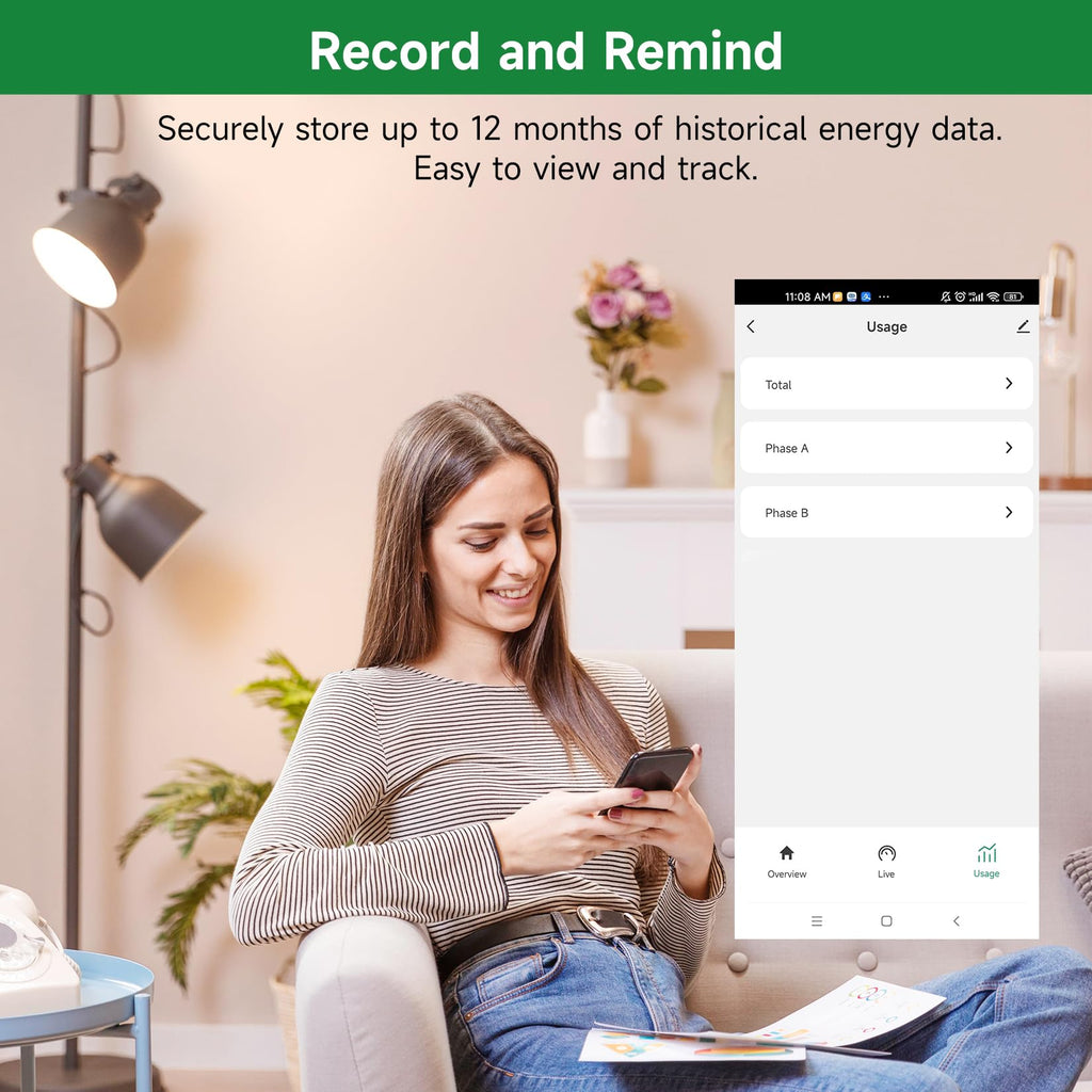 WiFi Energy Monitor with 2 * 80A Clamps K715